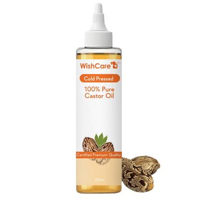 WishCare Premium Kaltgepresstes Rizinusöl 200 ml 1er-Pack Für Gesundes Haar Haut Wimpern