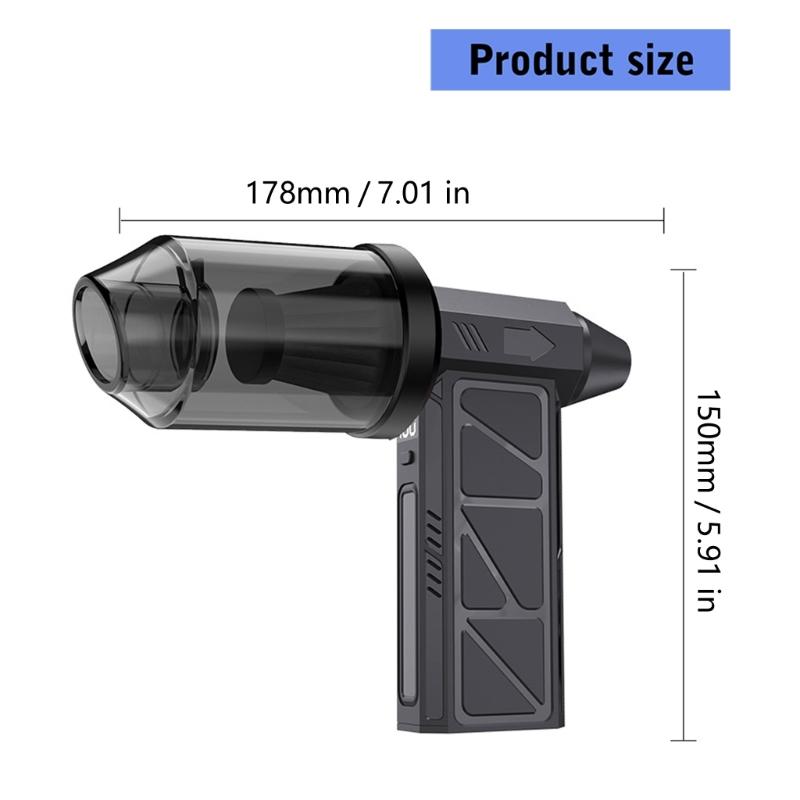 Portable 130000RPM Handheld Blower Fan Featuring LED Light Digital Display 4 Speeds for Camping Outdoor Activities