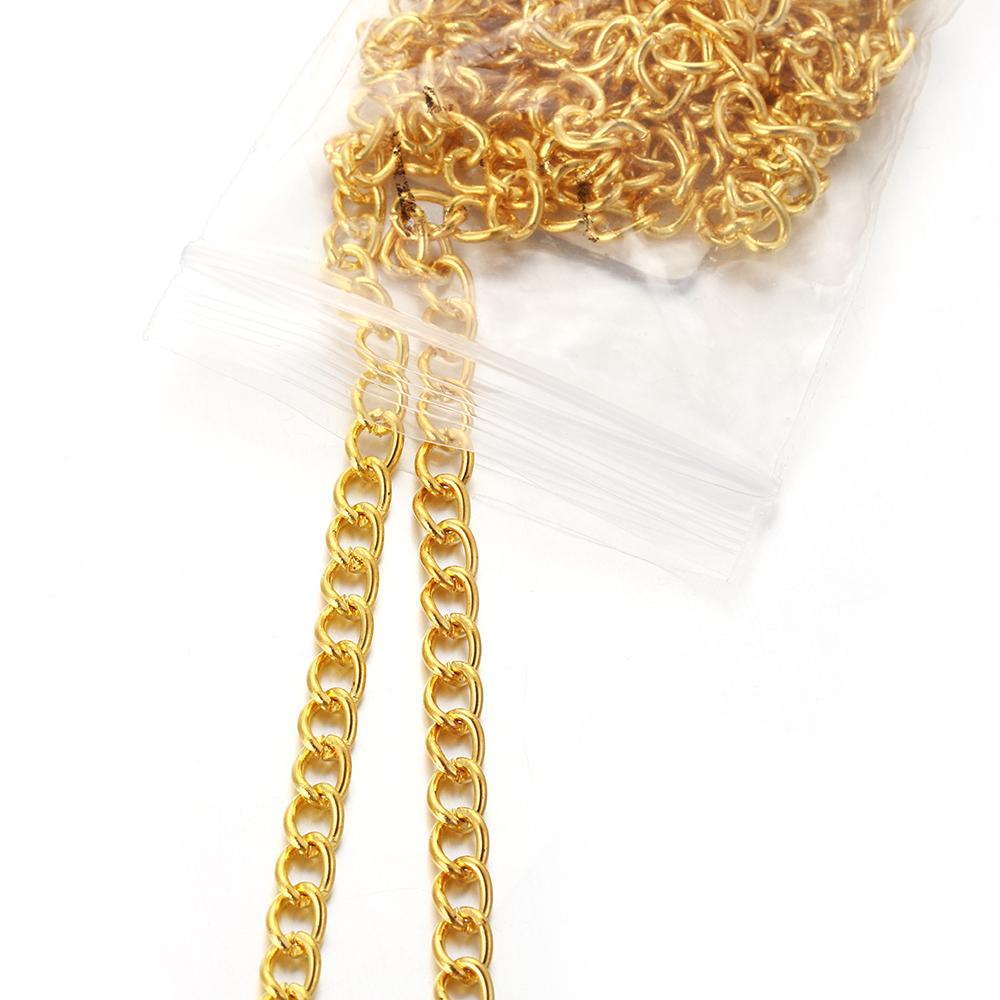 2 Meter flache 2,5/3,5/4,5 mm Verlängerungskette aus Metallgliedern, Schmuckherstellung, DIY-Halskettenzubehör, Komponenten, Großhandel
