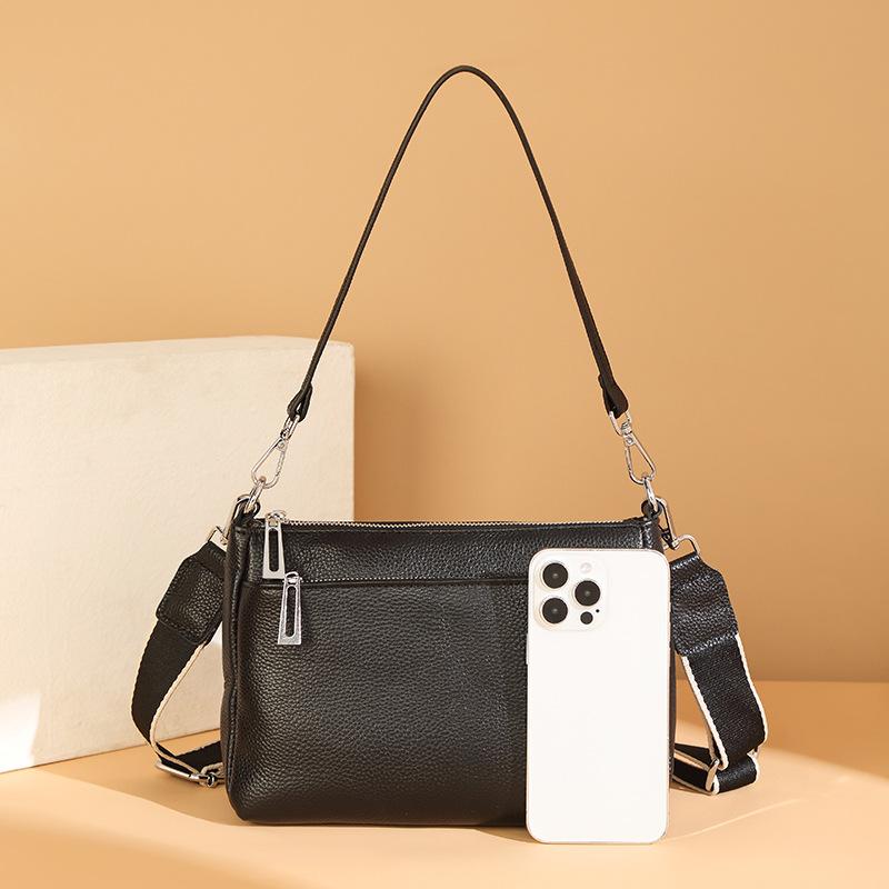 Fashionable Genuine Leather Crossbody Bag, with High-end Style, Multi-layered and Large Capacity, Single-shoulder Bag