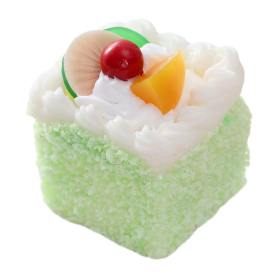 

Модель квадратного торта для симуляции Магнит на холодильник Фруктовый торт с кокосовой стружкой Настольное украшение Фотоаксессуары