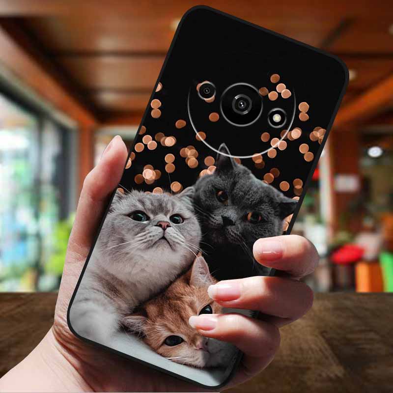 Für Xiaomi Redmi A3 Hülle Niedliche Cartoon Anti-Klopfen Silikon Weiche TPU Rückseite für Redmi A3 pro 4G Handyhülle A 3 RedmiA3 Funda