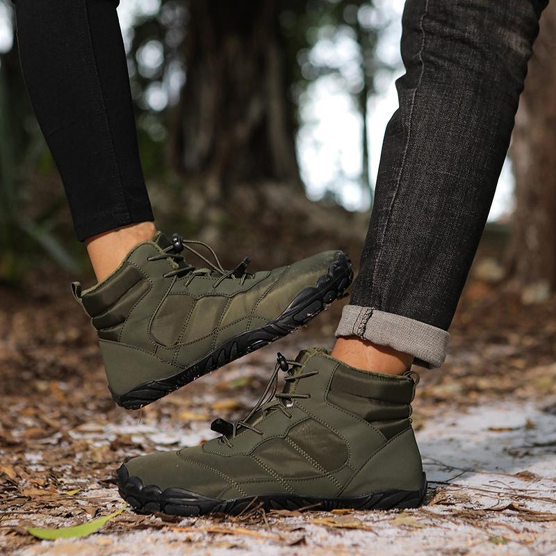 High-top Men's Winter Snow Boots Plush Warm Hiking Shoes Anti-slip Wear-resistant Outdoor Sneakers for Trekking Walking Camping Big Size