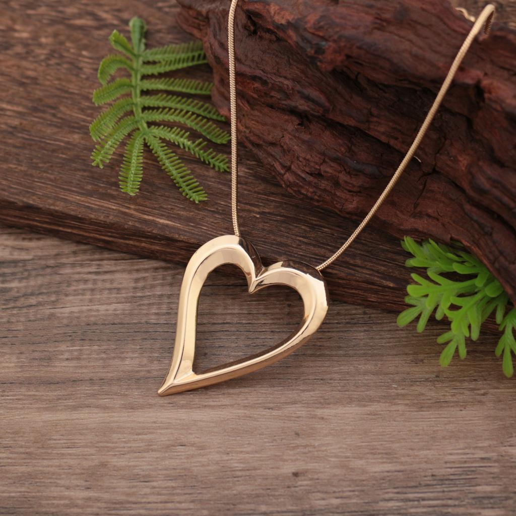 Hollow geometric flower love long necklace, women's exaggerated high-end irregular brushed pendant