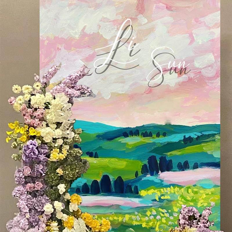 

Monet Oil Painting Welcome Sign: Custom Birthday & Engagement Party Backdrop