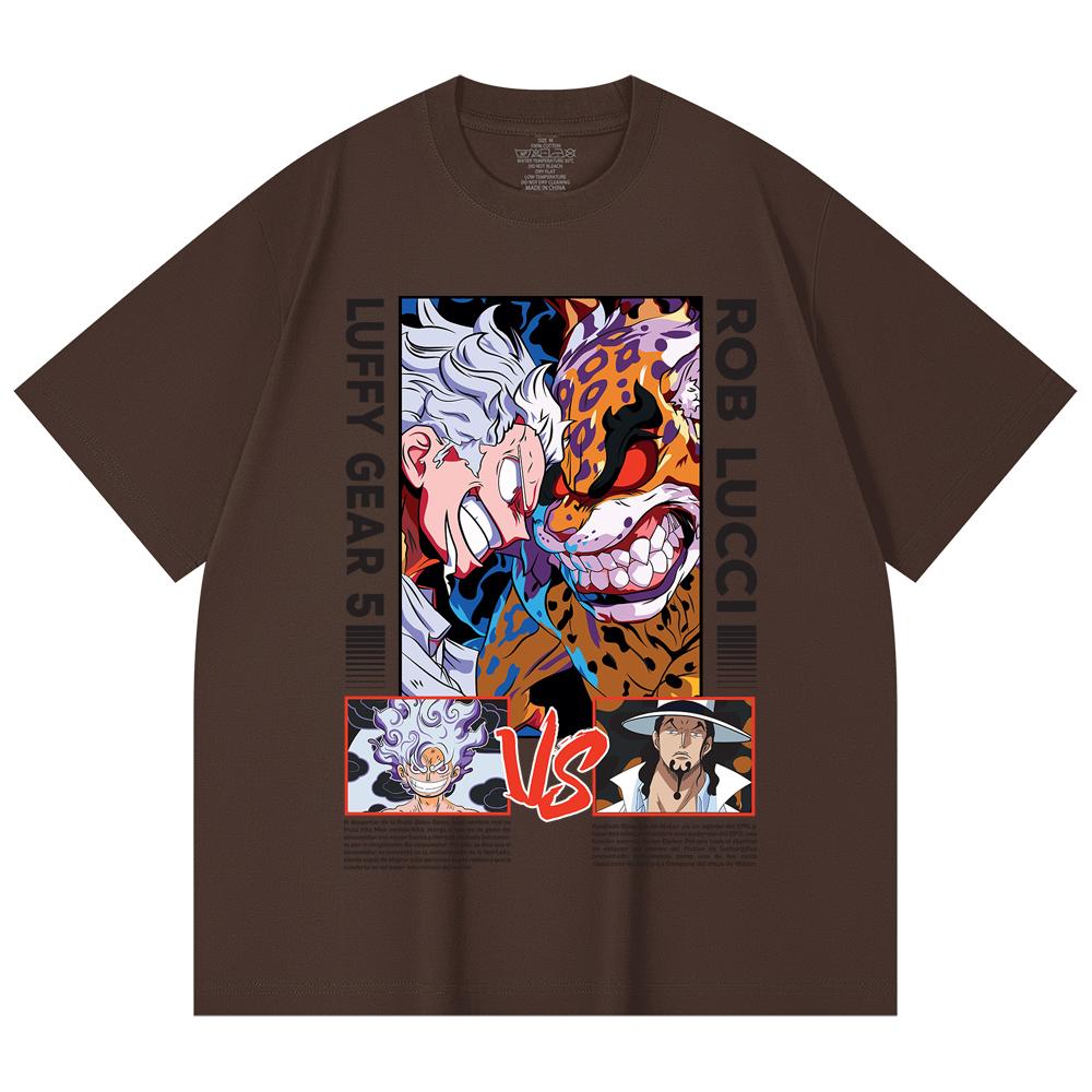 230 Gsm 100% Cotton One Piece V49 Luffy Lucci Print Unisex Heavy Cotton T Shirt