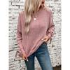 Bowknot Solid Crew Neck Sweater, Casual Long Sleeve Sweater for Fall & Winter, Women's Clothing