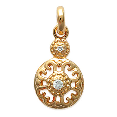 [J3110] - Gold Plated Pendant 'Goddess' White Gold - 10x15 Mm
