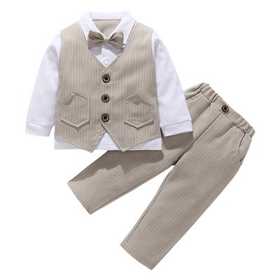 Baby Formal Boys Suit Vest Clothing Tuxedo Top and Bottom Set Shichigosan Wedding [Suerba] Children's Children's (Khaki, 80)