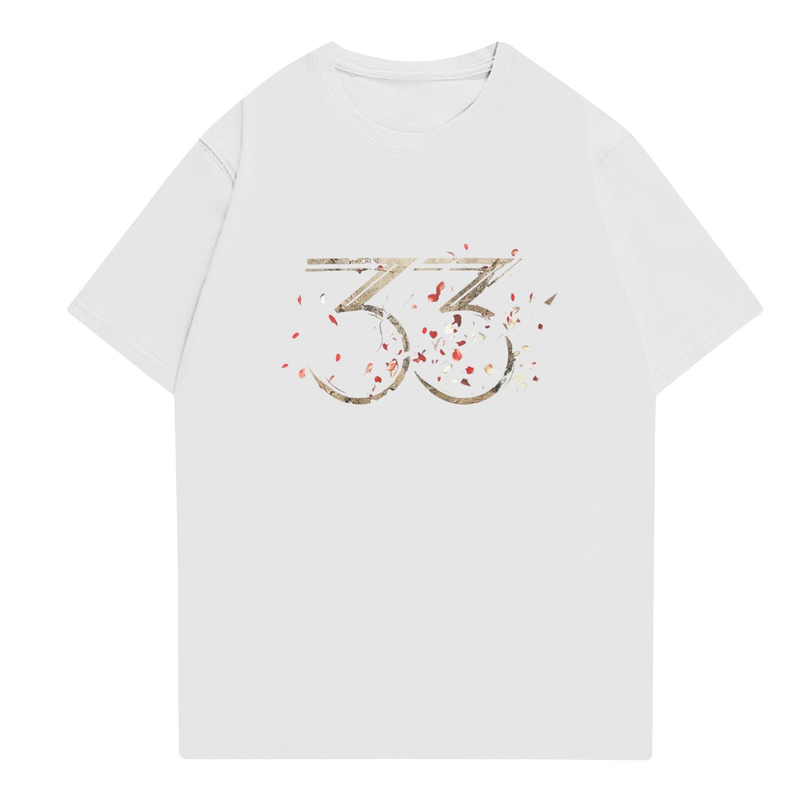 

Модные топы Aldult с круглым вырезом и коротким рукавом для работы, принтованные топы для лета XL белый