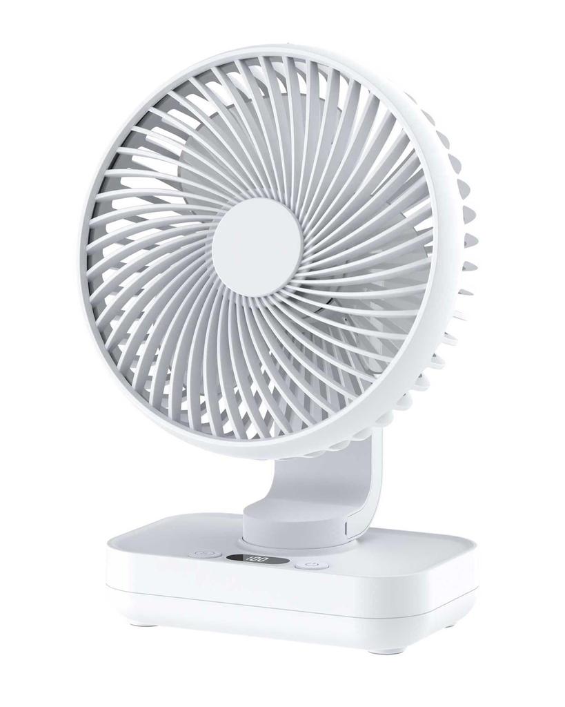 Johnytech Quiet USB Portable Desktop 4000mAh Automatic 15 Hours of Continuous LED Battery Level 4 Speed Compact and Stylish for Living and Heatstroke