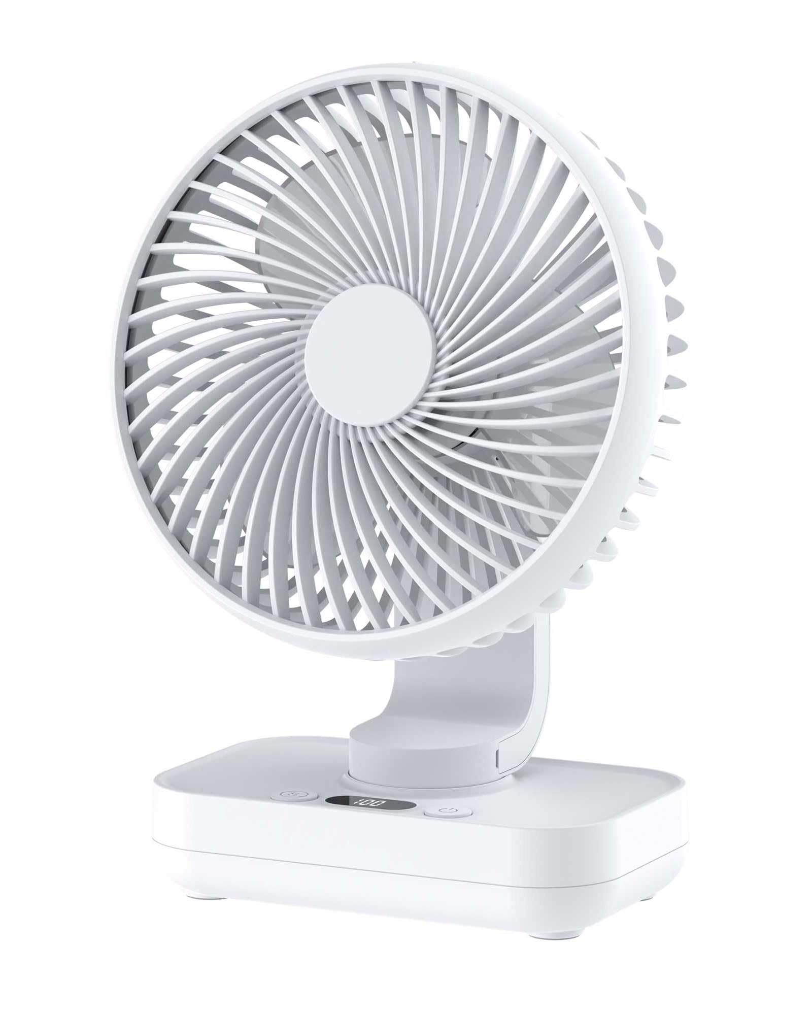 

Johnytech Quiet USB Portable Desktop 4000mAh Automatic 15 Hours of Continuous LED Battery Level 4 Speed Compact and Stylish for Living and Heatstroke