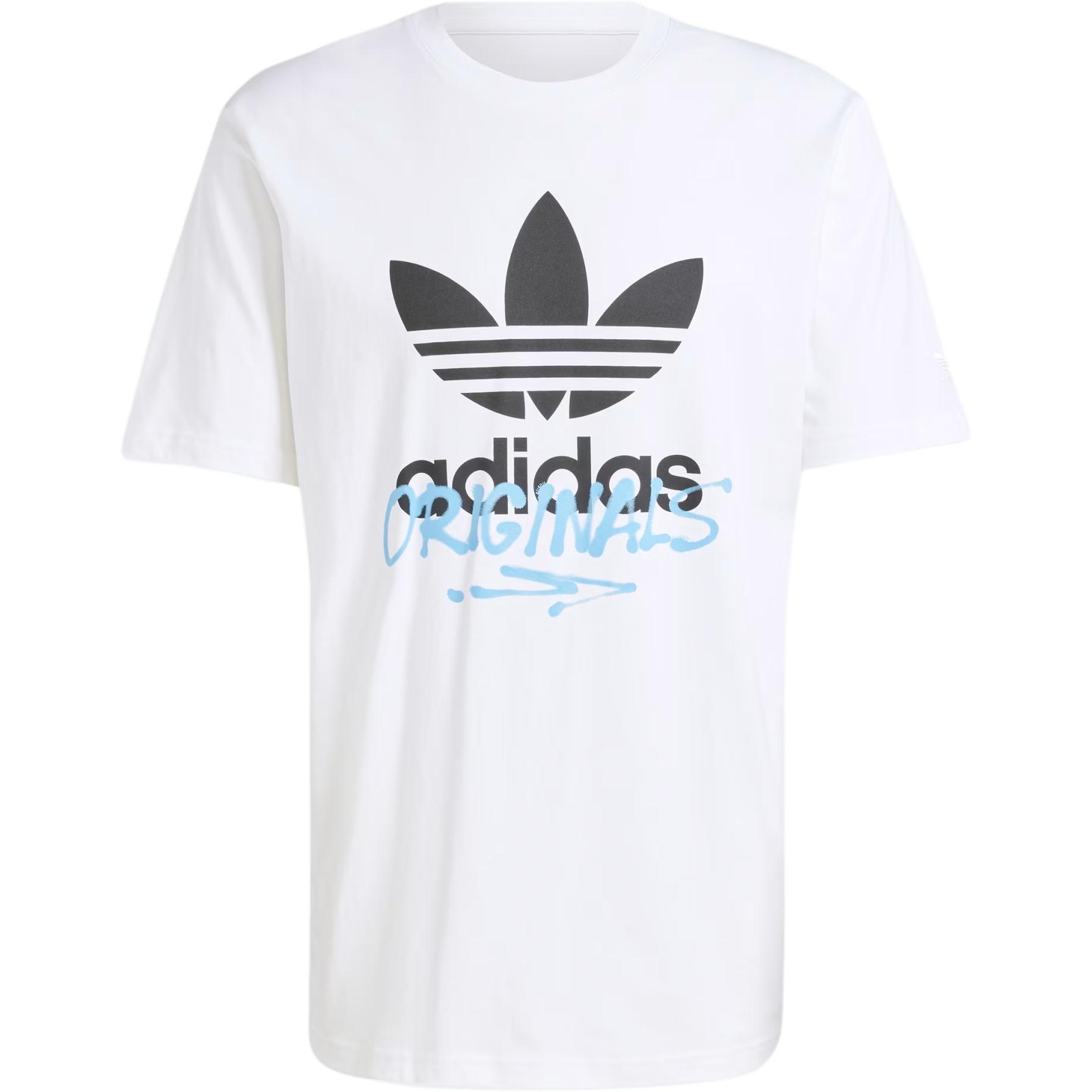 

Adidas Футболка Originals Ts Street 1 с круглым вырезом и коротким рукавом с логотипом и буквами, мужская, белая IX6750 XL