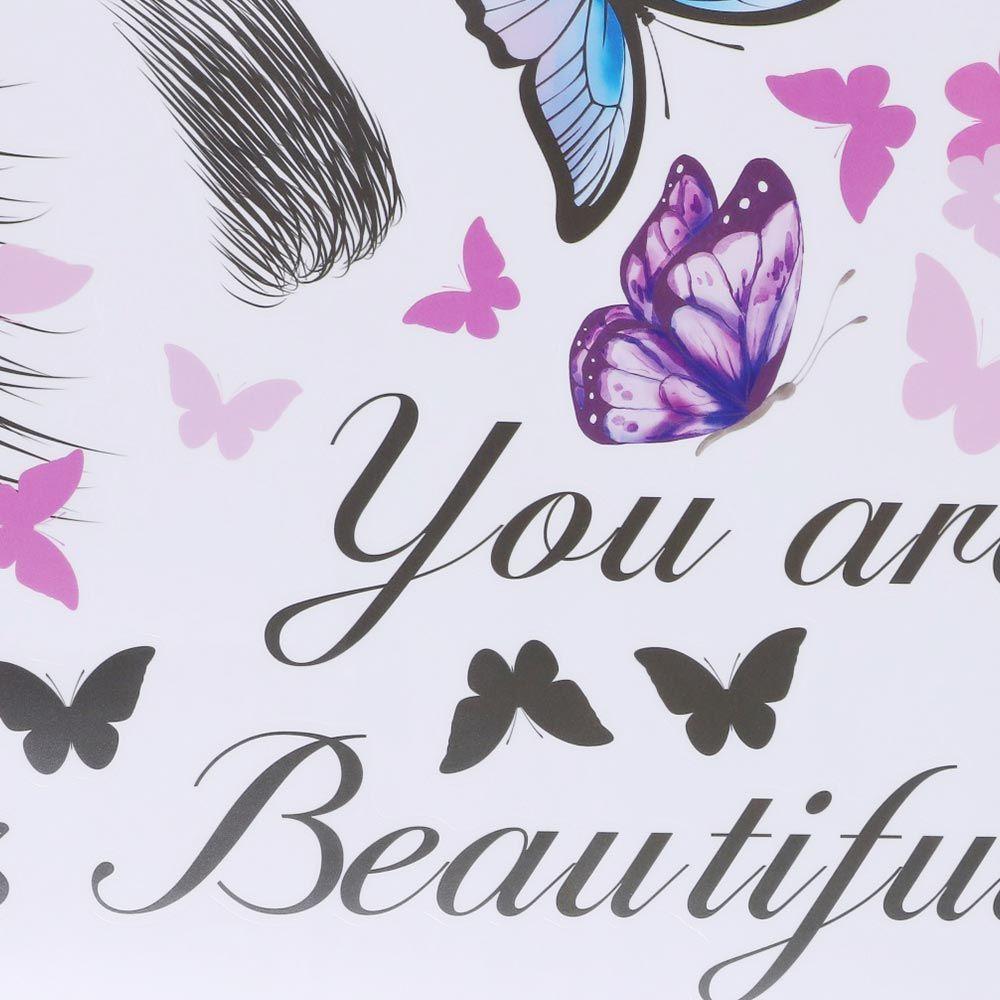 Wall Decor Stickers Vinyl Wall Stickers Waterproof PVC Eyelash Eyes Flying Butterfly Living Room Decoration