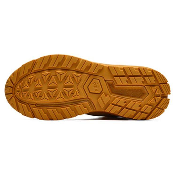 FILA Professional Comfortable Outdoor Leather Fabric High-Top Running Shoes Women sneaker Honey-Yellow A12W142210FHY