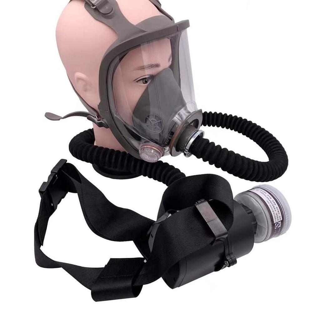 Rechargeable Electric Air Supply Full Face Respirator Mask with Long Tube and Dust/Gas Filters