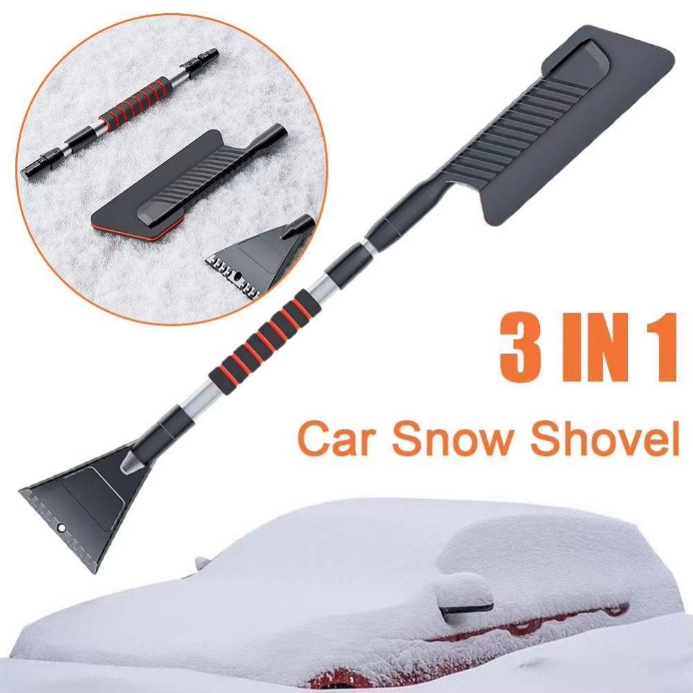 

3 in 1 Extendable Ice Scraper Portable Snow Removal Brush Car Wash Accessories