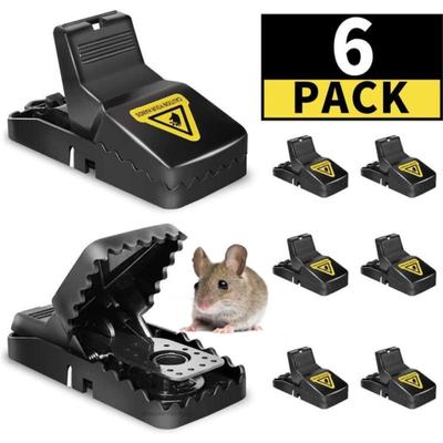 6st Musfällor Råttmöss Gnagarmördare Snapfälla Återanvändbar Heavy Duty skadedjursfälla