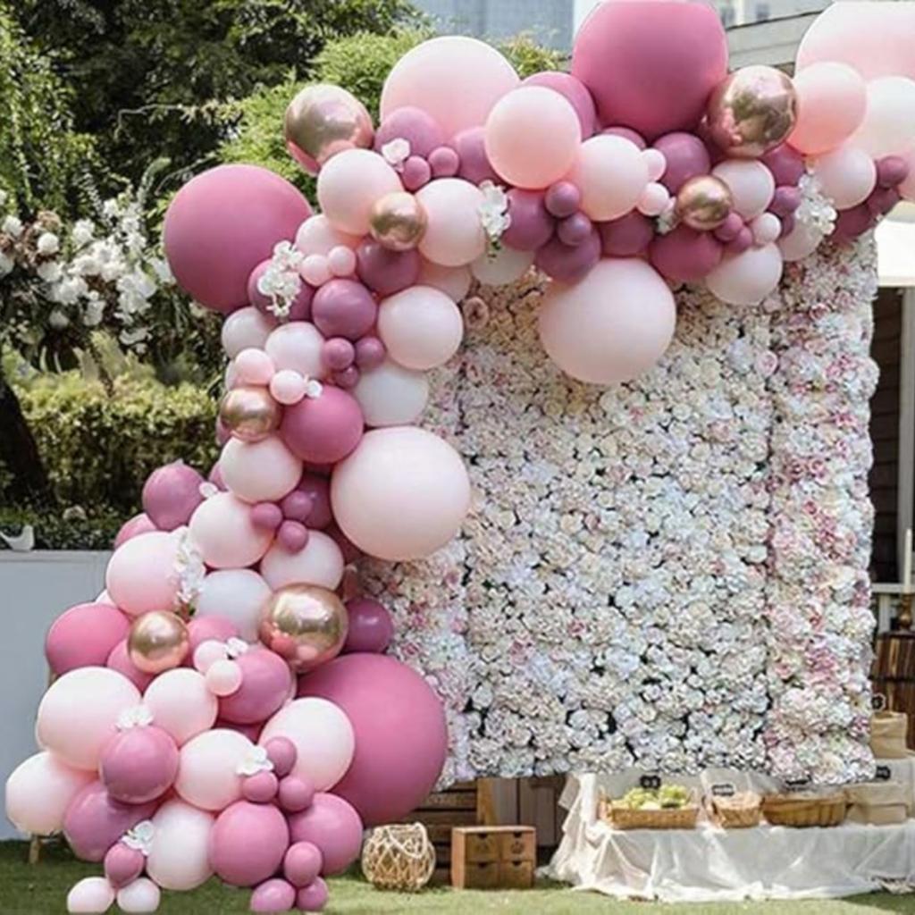 Pink and Rose Glod Balloons Balloon Arch Kit with Balloons Included Different Sizes for Wedding Baby Shower New Years Birthday Party Supplies