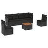 VidaXL Salon de Jardin avec Coussins 7 pcs, Canapés de Terrasse, Ensemble de Meubles de Patio, Mobilier d'Extérieur, Noir 3255880