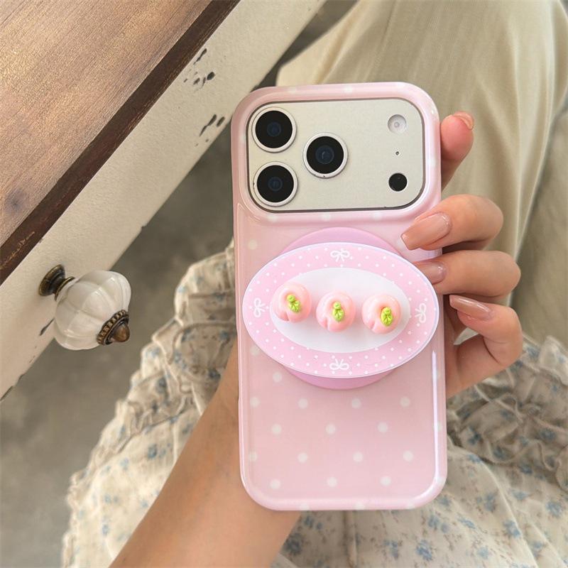 3D Lemon Peach Magnetic Stand Case for iPhone 17/16 Pro Max/15 Pro