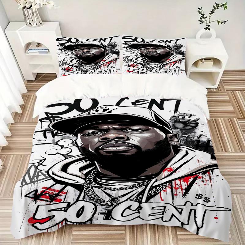 50 Cent Urban Legend Print 3Pcs Bedding Setduvet Cover With 2 Bedropillowcase Home Birthday Gift