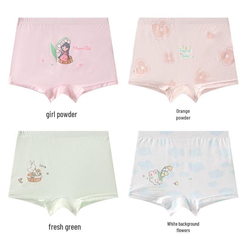 Girl's Nylon Ice Silk Safety Boxer Briefs - Antibacterial, Breathable, Cool, Anti-Exposure Summer Underwear