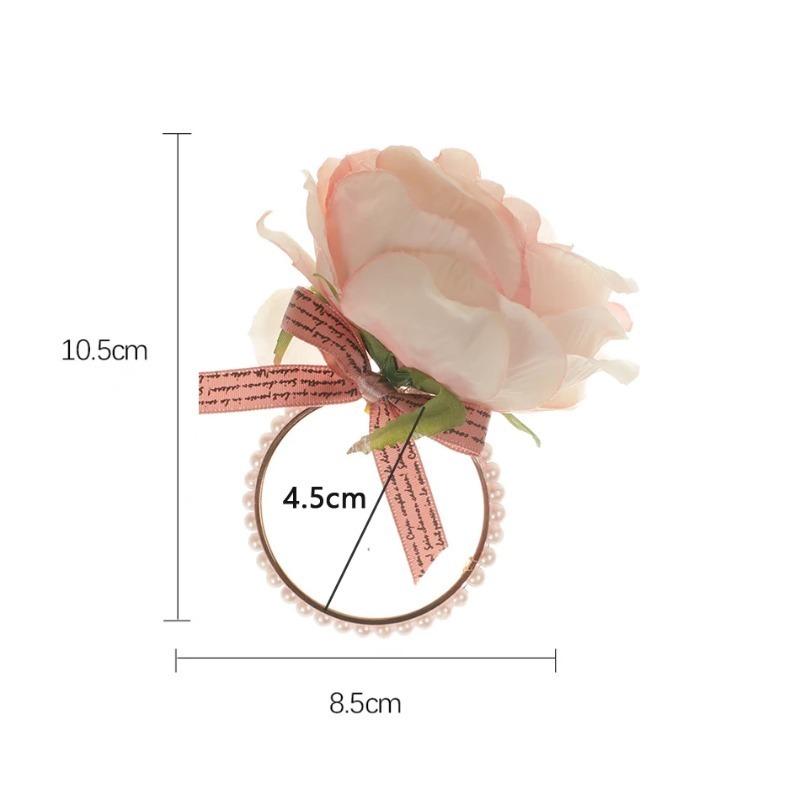 1-24PCS 2026 Pearl Rose Napkin Ring Creative Elegant Holder for Hotel Wedding Party Dining Table Decoration Accessories