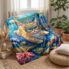 Underwater Cat Adventure 3 Theme blanket Lightweight Warm Flannel Blanket Decorative Throw Blanket for Home Decoration