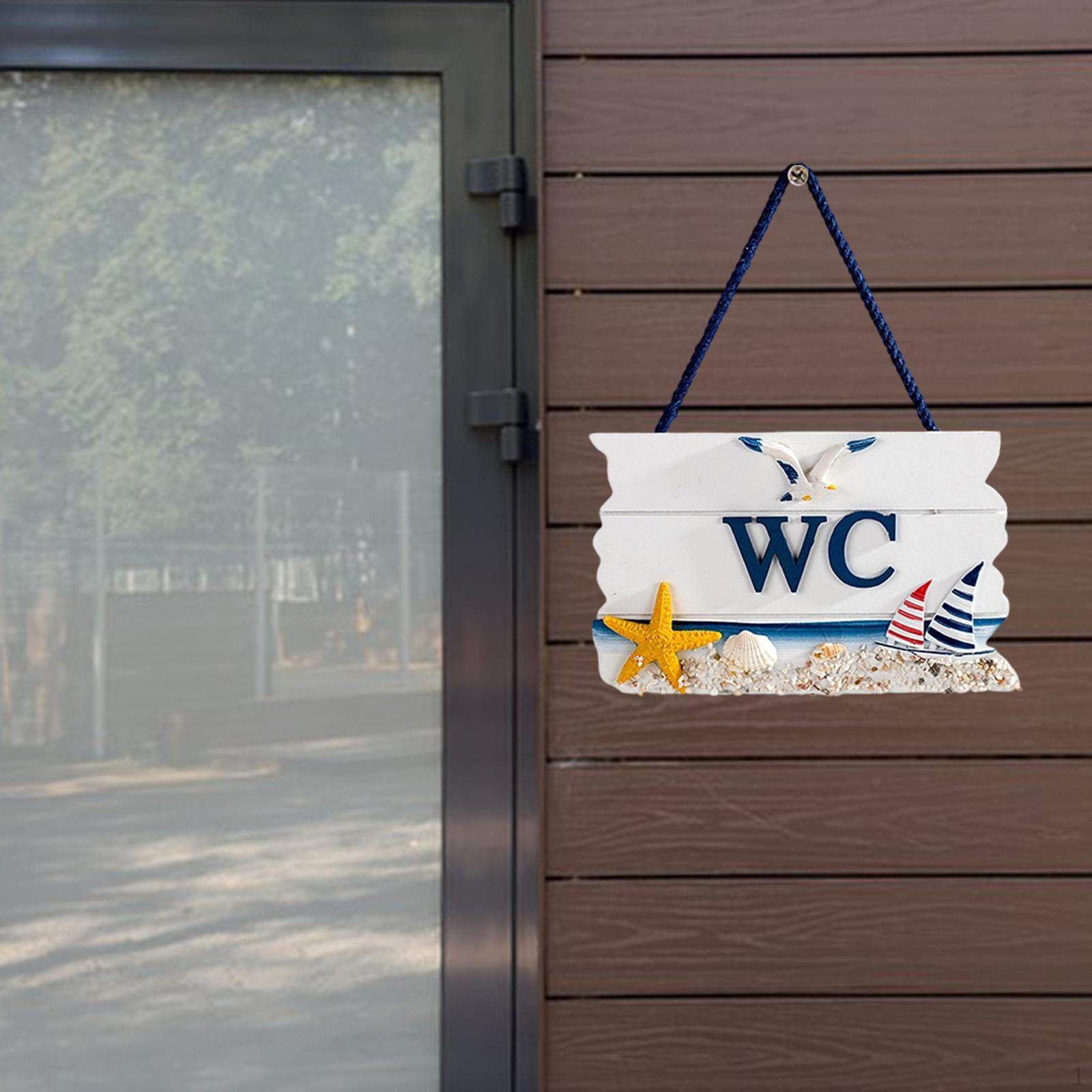 

Табличка WC Табличка для ванной Комнатный декор На дверь для туалета Магазин Туалет Офис Starfish