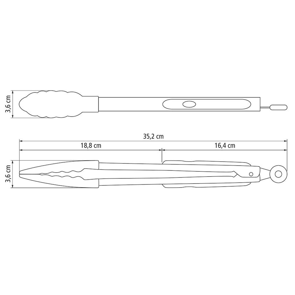 Tramontina Molde Kitchen Tongs, 35cm, Gray, Silicone, All-Purpose, Heat-Resistant, Dishwasher-Safe, Made in Brazil, Product Code: 25817/161