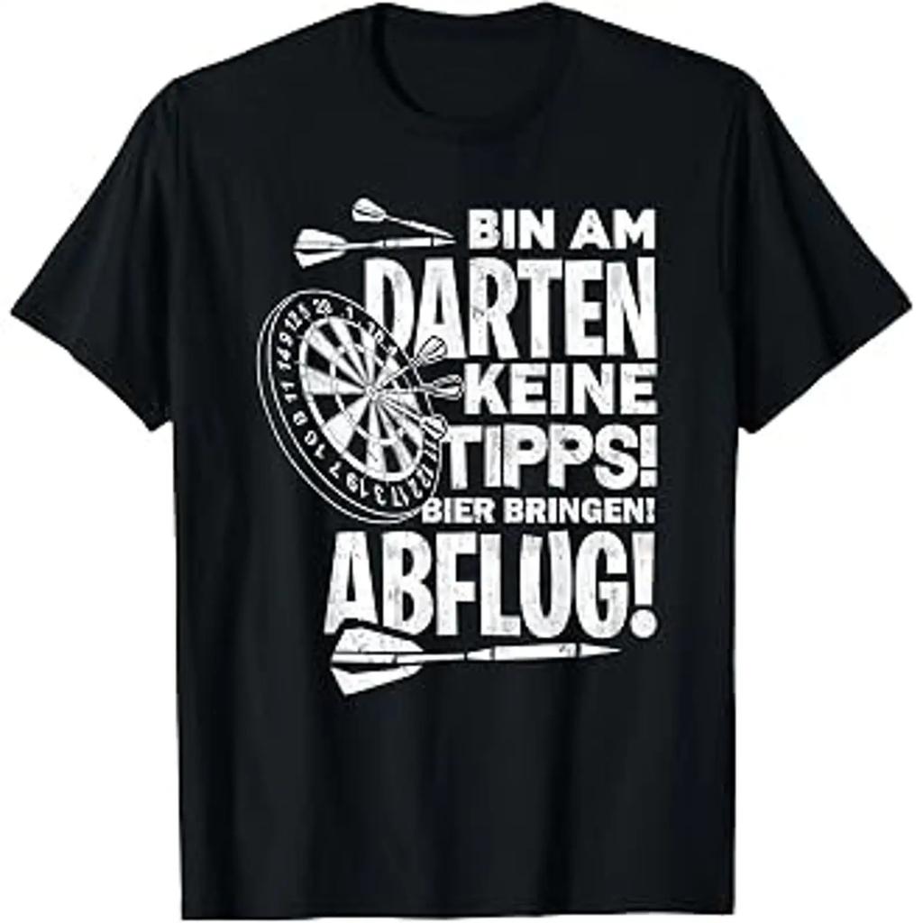 Bin Am Darten Keine Tipps Bier Bring Abflug Funny Darts T Shirt Vintage Fashion Comfortable Top For Everyday Wear