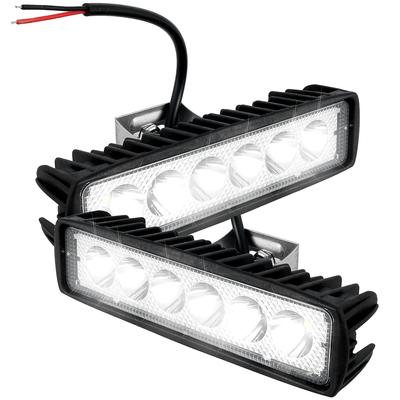 Car LED Light Bar 12V 18W 6000K Super Bright Work Light IP67 Waterproof Flood Spot White Off Road Head Light Driving Light