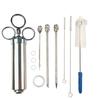 304-Stainless Steel Meat Injector Syringe with 3 Marinade Needles for BBQ Grill Large Capacity