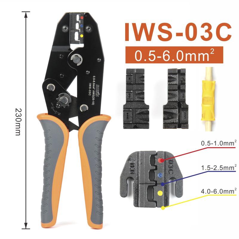 HS-30J/IWS-03C Multi-Function Ratchet Crimping Pliers for Insulated SV Terminals and RV Cold-Press Applications