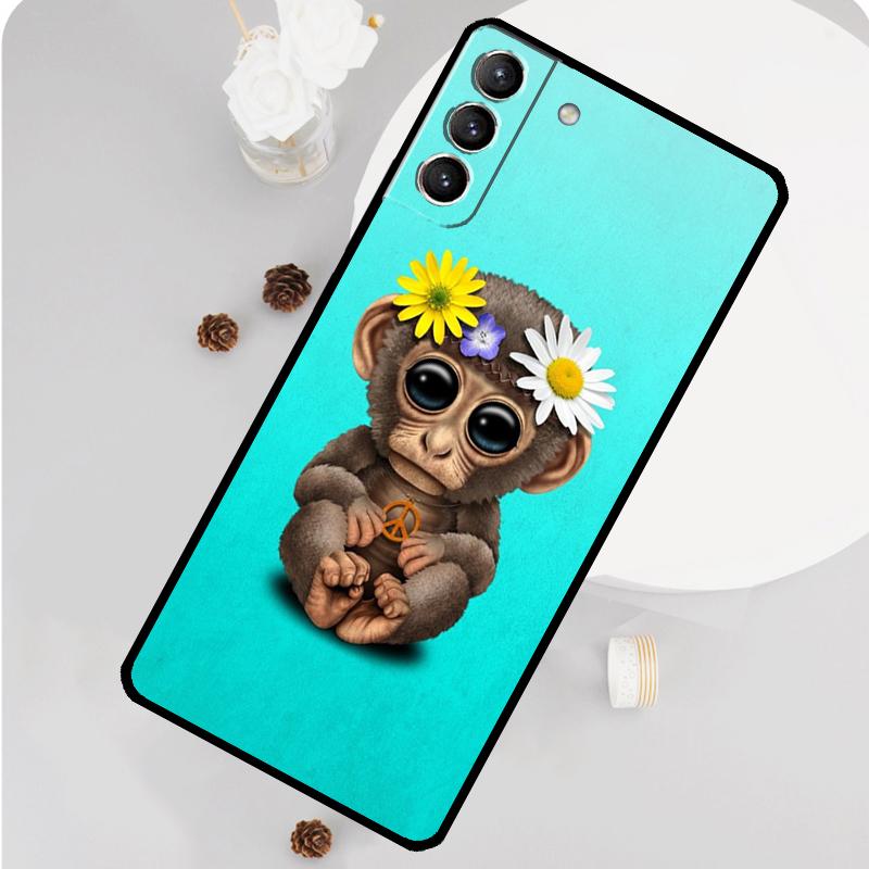 Monkey Gorilla Ape Baby Case For Samsung Galaxy S23 FE S20 S21 S22 Ultra S8 S9 S10 Plus Note 10 20 Ultra Soft Cover