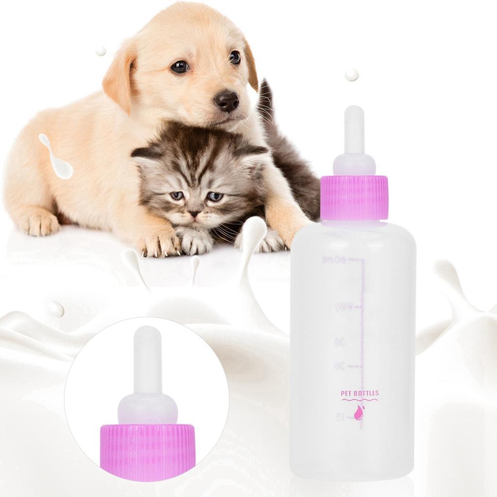 6PCS  Set 60ml Pet Puppy Kitten Feeding Bottle Small Dog Cat Milk Nursing Care Kit
