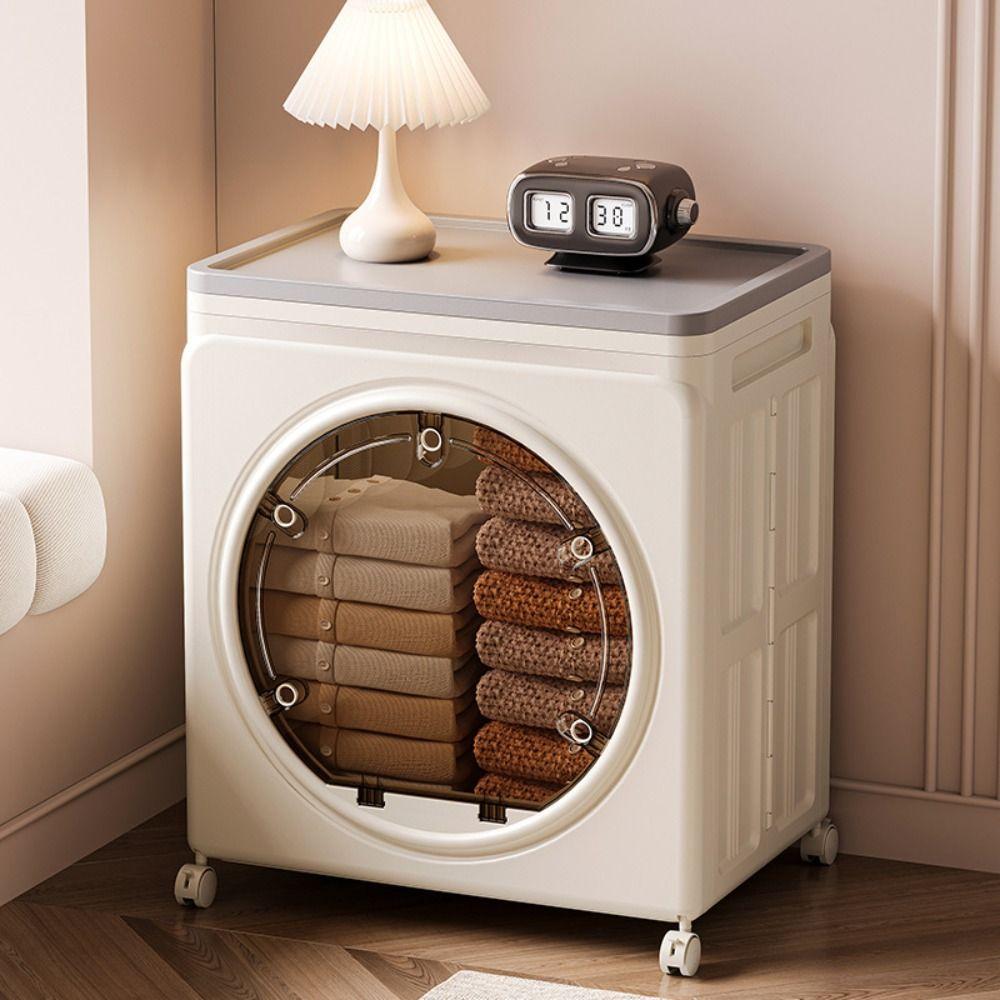 With Pulleys Foldable Storage Box Dustproof Toys Storage Basket Durable Storage Cabinet