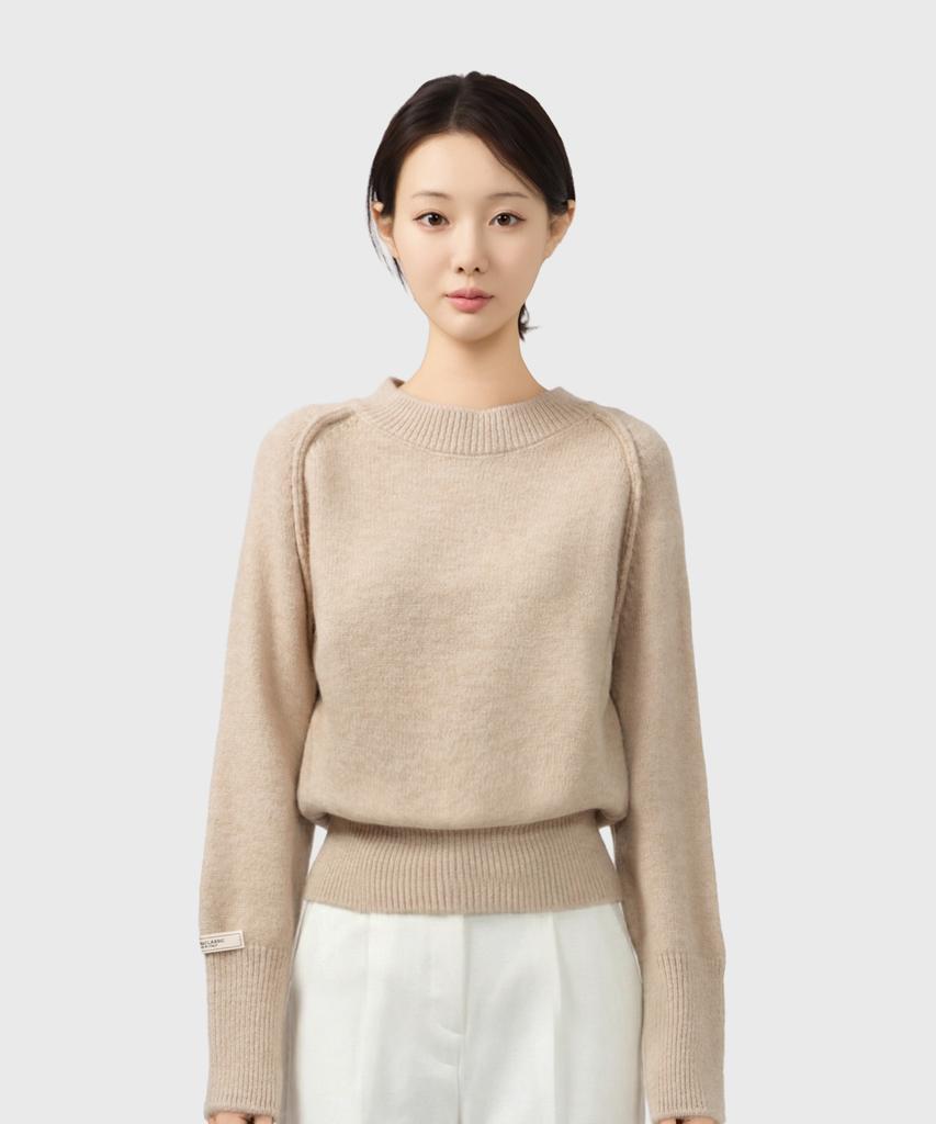 Keulleiseu Tana Semi-Crop Knit Sweater_Sky Blue