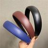 Vintage Pu Leather Thick Sponge Headband for Women Girls Korean Solid Color Wide Hair Hoop Headband Headwear Hair Accessories