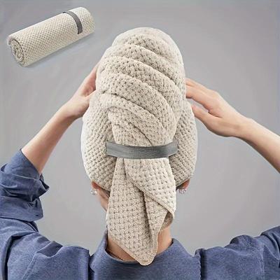 Asciugamano Grande in Microfibra per Asciugare i Capelli con Cinturino Elastico - Asciugatura Rapida e Assorbente