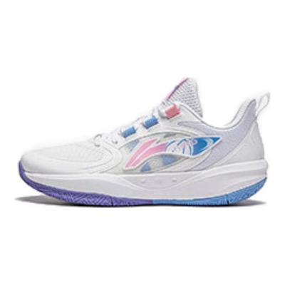 Li Ning Light Foam Performance Sportovní Tlumení Nárazů Prodyšná Podpora Nízký Svršek Basketbalové Boty Pánské tenisky Bílá YKBU046-7