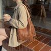 Tote Bag Vintage Tassel Shoulder Bag Women Commuter Large Capacity Bag