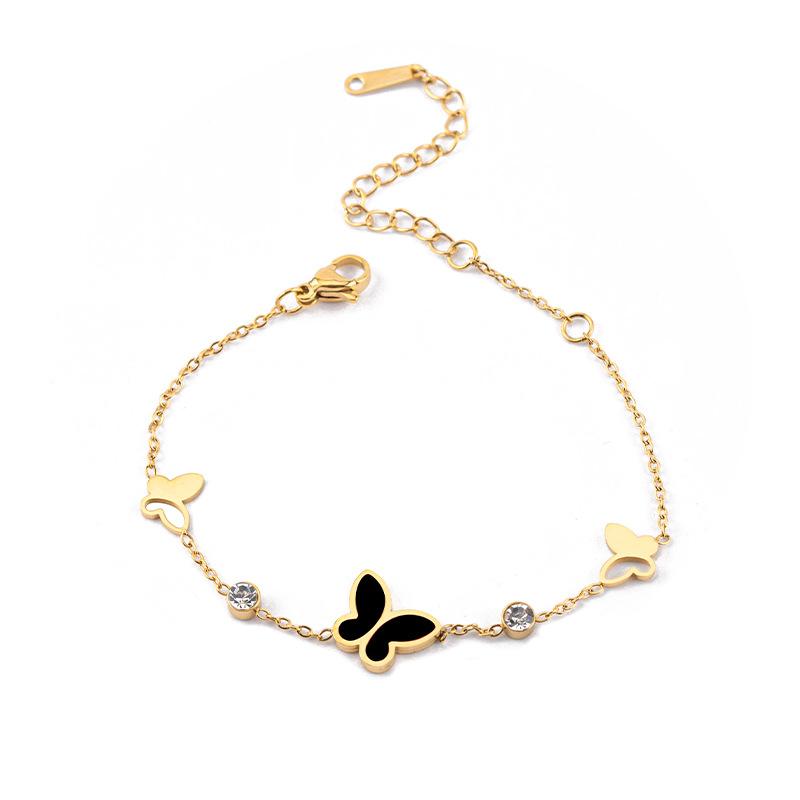 Fashion Fritillary Butterfly Bracelet Girls Student Party Titanium Steel Non-Fading Bracelet Light Luxury High-end Jewelry