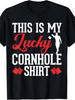 This Is My Lucky Cornhole Shirt T-Shirt Retro Casual Crew Neck Printed T-Shirt