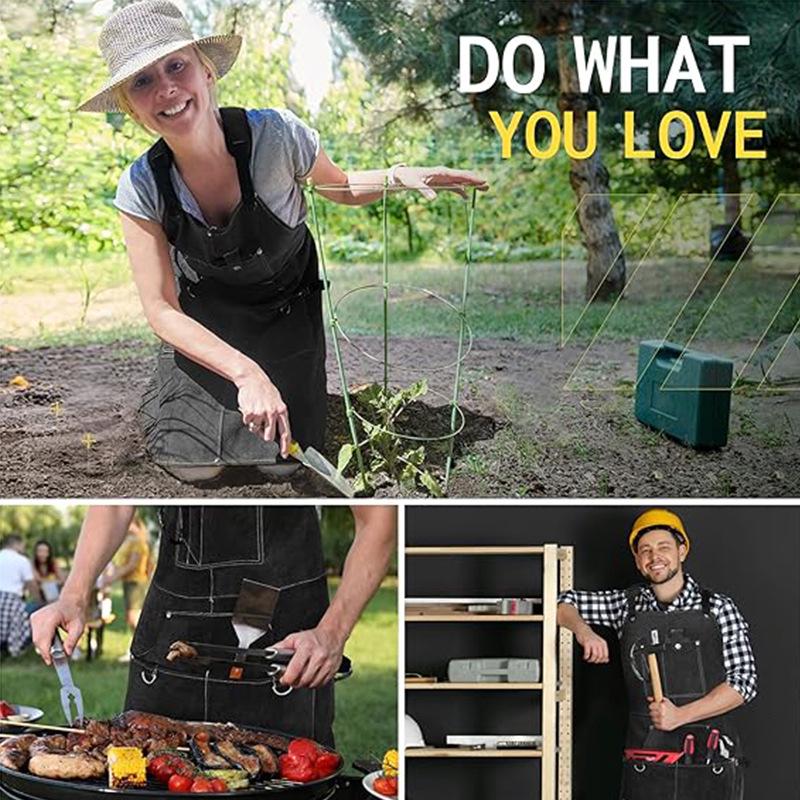 Flame-Resistant Waterproof Apron with Fleece Lining for Woodworking, Electrical Work, BBQ, Baking, and Custom Logo Options