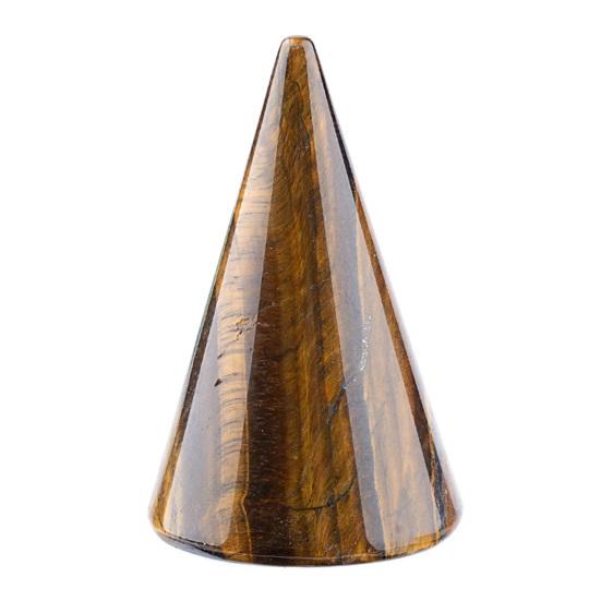 Crystal Cone Ring Holder Natural Stone Ring Stand Cone Shape Jewelry Display Stand for Retailer Home Storage Display