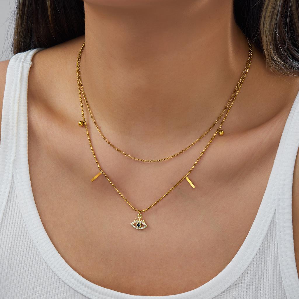 Stainless Steel Exquisite Love Heart Necklace For Women Romantic Double Color Enamel Heart Choker Party Valentine Jewelry Gift