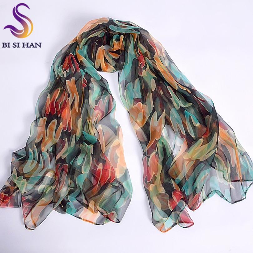 Pink Orange Silk Scarf  New Design Long Female Scarves Printed 170*105cm Spring Autumn Fashion Accessories Women Silk Scarf