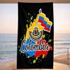1PC Trendy Colombia Flag Mexican Hat Beach Towel, Ideal for Fitness Sports Beach Outdoor Swimming Summer Daily Use